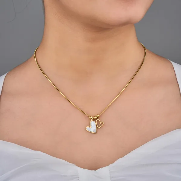 Gold_Double_Heart_Pendant_Necklace_And_Rose_Gold_Plated_Diamond_Fan_Shaped_Pendant_Necklace_For_Women_And_Girls_Combo_Pack_Of_2